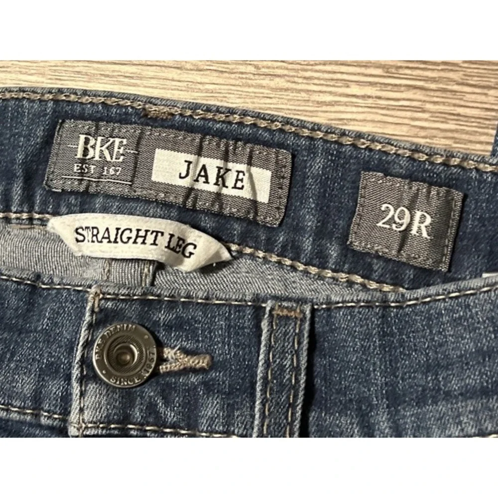 BKE Men's Jake Straight‎ Stretch Mid Rise Dark Wash Jeans Size 29 (29x31)
